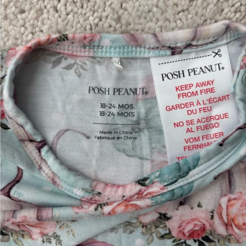 Posh Peanut “Jackie” Pumpkin & Floral Long Sleeve Twirl Bodysuit Dress - Picture 6 of 9